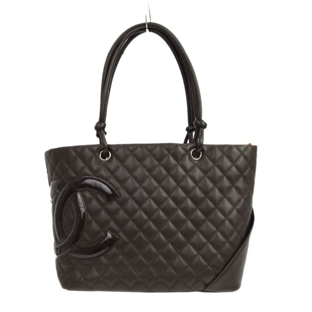 Chanel Cambon Quilted Leather Brown Leather Tote Bag Bag